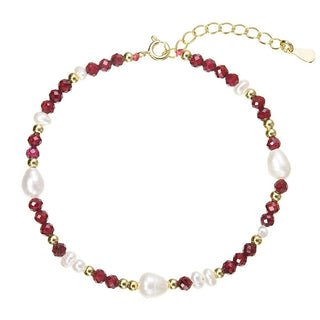 Evolution group Gold-plated Bracciale con pearls and garnets 13113.3