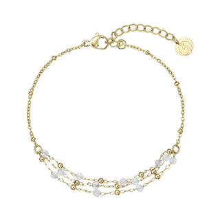 Evolution group Gold-plated steel Bracciale with white jadeite 43065.1