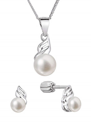 Evolution Group Affascinante Set Di Gioielli Con Perle Vere 29046.1B (Orecchini, Catena, Pendente)