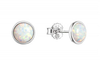 Evolution Group Deliziosi Orecchini In Argento Con Opale Bianco Sintetico 11464.1 Bianco