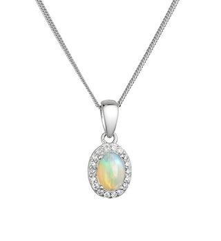 Evolution Group Lussuosa Collana In Argento Con Vero Opale E Zirconi 12085.3