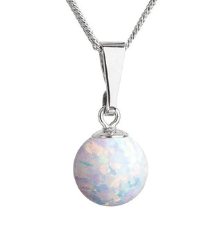 Evolution Group Affascinante Collana In Argento Con Opale Bianco Sintetico 12050.1