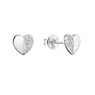 Evolution Group Pendientes Románticos de Plata Corazón con Circonitas 11471.1 