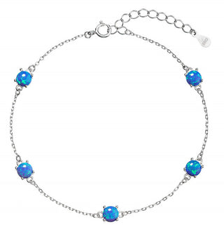 Evolution group Decent silver Bracciale con synthetic opals 13029.3 blue