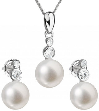 Evolution Group Pavona 29035.1B Set Di Gioielli In Argento Con Perle Autentiche (Orecchini, Catena, Pendente)
