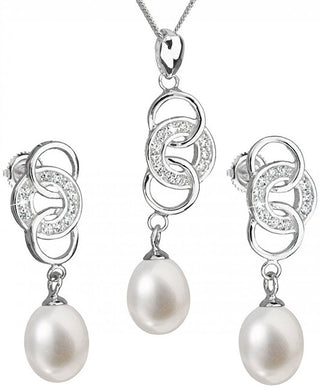 Evolution Group Parure Di Gioielli In Argento Con Perle Autentiche Pavon 29036.1