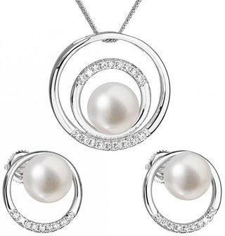 Evolution Group Parure Di Gioielli In Argento Pavona 29038.1S Con Perle Vere (Orecchini, Catena, Pendente)