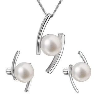 Evolution Group Set Di Gioielli In Argento Con Perle Autentiche Pavona 29039.1B (Orecchini, Catena, Pendente)