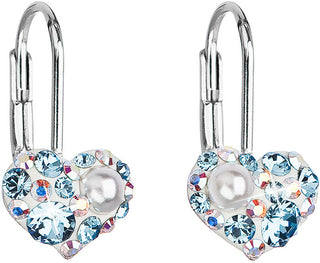 Evolution Group Pendientes de corazón con Swarovski 31125.9 Aqua 