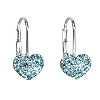 Evolution group Heart Orecchini with crystals 31125.3 aquamarine