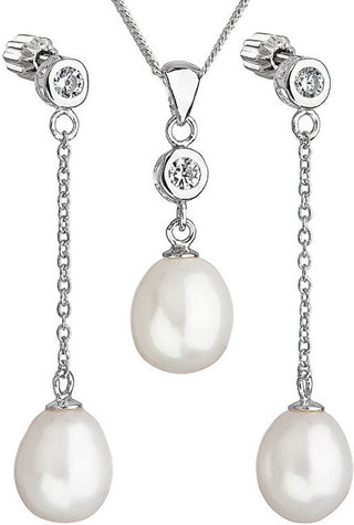 Evolution Group Perla In Argento Con Zirconi Pavona 29005.1B Aaa Bianco (Orecchini, Catena, Pendente)