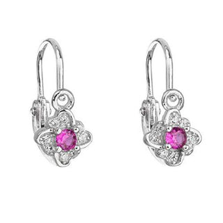 Evolution Group Orecchini Per Bambini In Argento Con Zirconi Fucsia 11175.3
