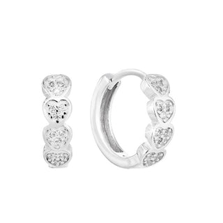 Evolution group Silver round Orecchini con hearts 11323.1