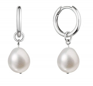 Evolution Group Orecchini In Argento 2 In 1 Con Perle Vere Barocche 21106.1