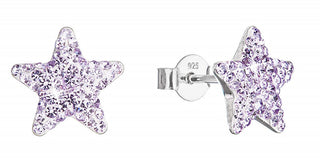 Evolution Group Orecchini In Argento Stelle Con Cristalli Preciosa 31312.3 Viola