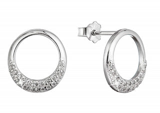 Evolution Group Orecchini Minimalisti In Argento Con Zirconi 11528.1 Cristallo