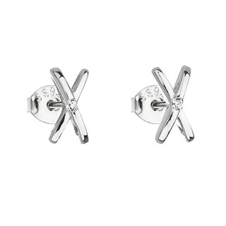 Evolution Group Orecchini A Bottone In Argento Croci Con Zirconi 11094.1