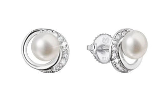 Evolution group Silver Orecchini con round freshwater pearl and zirconi 21098.1S