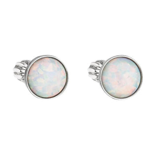 Evolution group Silver Orecchini con white synthetic opal 11001.3 white