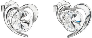 Evolution Group Orecchini In Argento Con Cuore Bianco Swarovski 31259.1