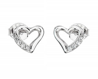 Evolution Group Orecchini In Argento Con Cuore In Zircone 11071.1