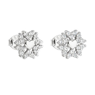 Evolution Group Orecchini In Argento Con Zirconi Cuore 11128.1