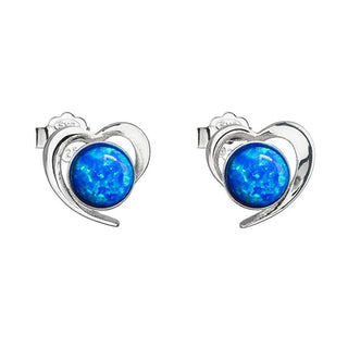 Evolution Group Orecchini A Cuore In Argento Con Opali Sintetici Blu 31259.3 Blu
