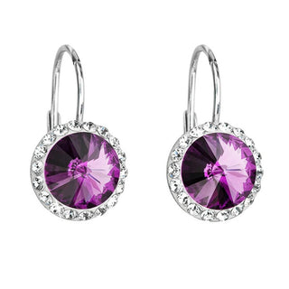 Evolution Group Orecchini Pendenti In Argento Con Cristalli Preciosa 31216.3 Ametista