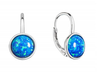 Evolution Group Orecchini Pendenti In Argento Con Opale Sintetico Blu 11466.3 Blu