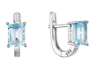 Evolution group Silver dangle Orecchini con genuine topaz 11498.3
