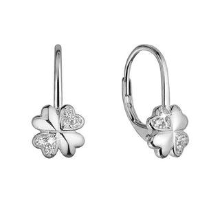 Evolution group Silver drop Orecchini con four-leaf clovers 11502.1