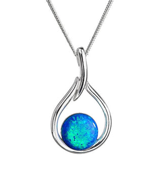 Evolution Group Collana In Argento Con Opale Blu Sintetico Drop 12045.3