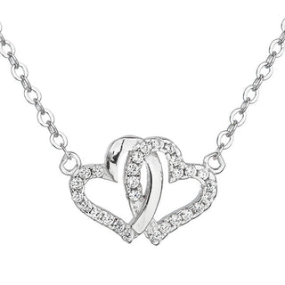 Evolution group Silver White Heart Collana 12006.1