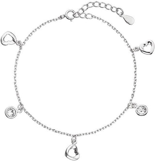 Evolution group Silver Bracciale con Swarovski crystals white heart 33110.1