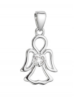 Evolution Group Ciondolo In Argento Angelo Con Zircone Trasparente 14031.1