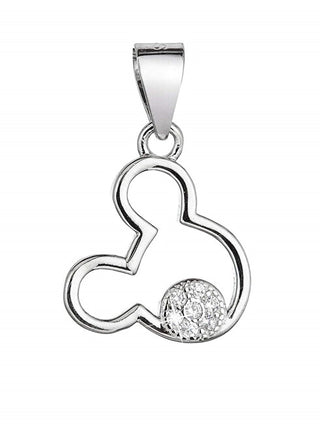 Evolution Group Ciondolo Topolino In Argento Con Zirconi 14012.1