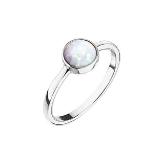 Evolution group Silver Anello con white opal 15001.1 white - Circonferenza: 52 mm