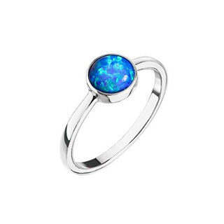 Evolution Group Anello In Argento Con Opale Blu 15001.3 - Circuito: 56 Mm