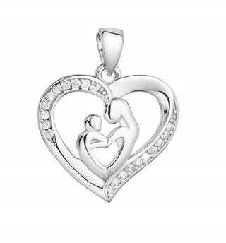 Evolution Group Ciondolo A Cuore In Argento Madre E Bambino Con Zirconi 14019.1