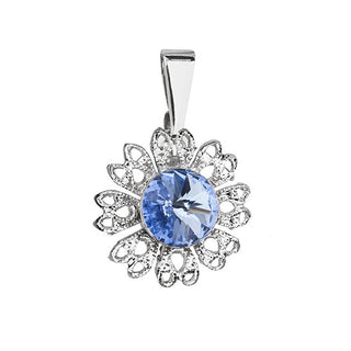 Evolution Group Ciondolo Scintillante Con Cristallo Swarovski Blu Fiore 54032.3 Zaffiro