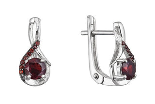 Evolution Group Orecchini Pendenti In Argento Con Granati Autentici 11495.3