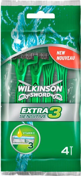 Wilkinson Extra 3 Sensitive Rasoio Usa E Getta 4 Pz