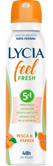 Lycia Feel Fresh Deodorante Spray 5In1 Pesca E Papaya 150 Ml