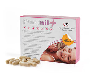 Feminil+, Maca, L-Arginina, Zafferano, Rhodiola, Ginkgo Biloba e Zinco, Aumenta la libido femminile, Capsule, 30 capsule