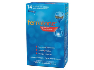 Ferrotone Ferro Naturale Immunità Vitalità Energia 14 Bustine — Integratore