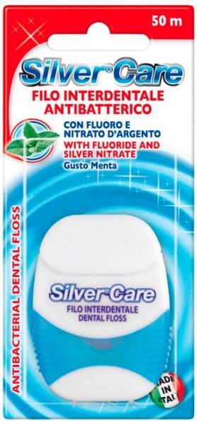 Silver Care Filo Interdentale Antibatterizo 2 Pezzi X 50 Mt