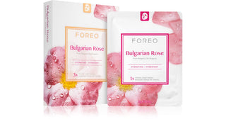 Foreo Farm To Face Bulgaarse rozen hydraterend gezichtsmasker in stof 3x20 ml
