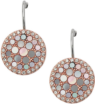 Fossil Bronze Orecchini con pearls and crystals JF01737791