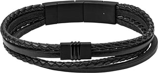 Fossil Bracciale In Pelle Nera Jf03098001