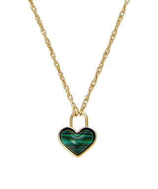 Fossil Collana Con Cuore In Malachite Placcata Oro Modern Meadows Jf04857710